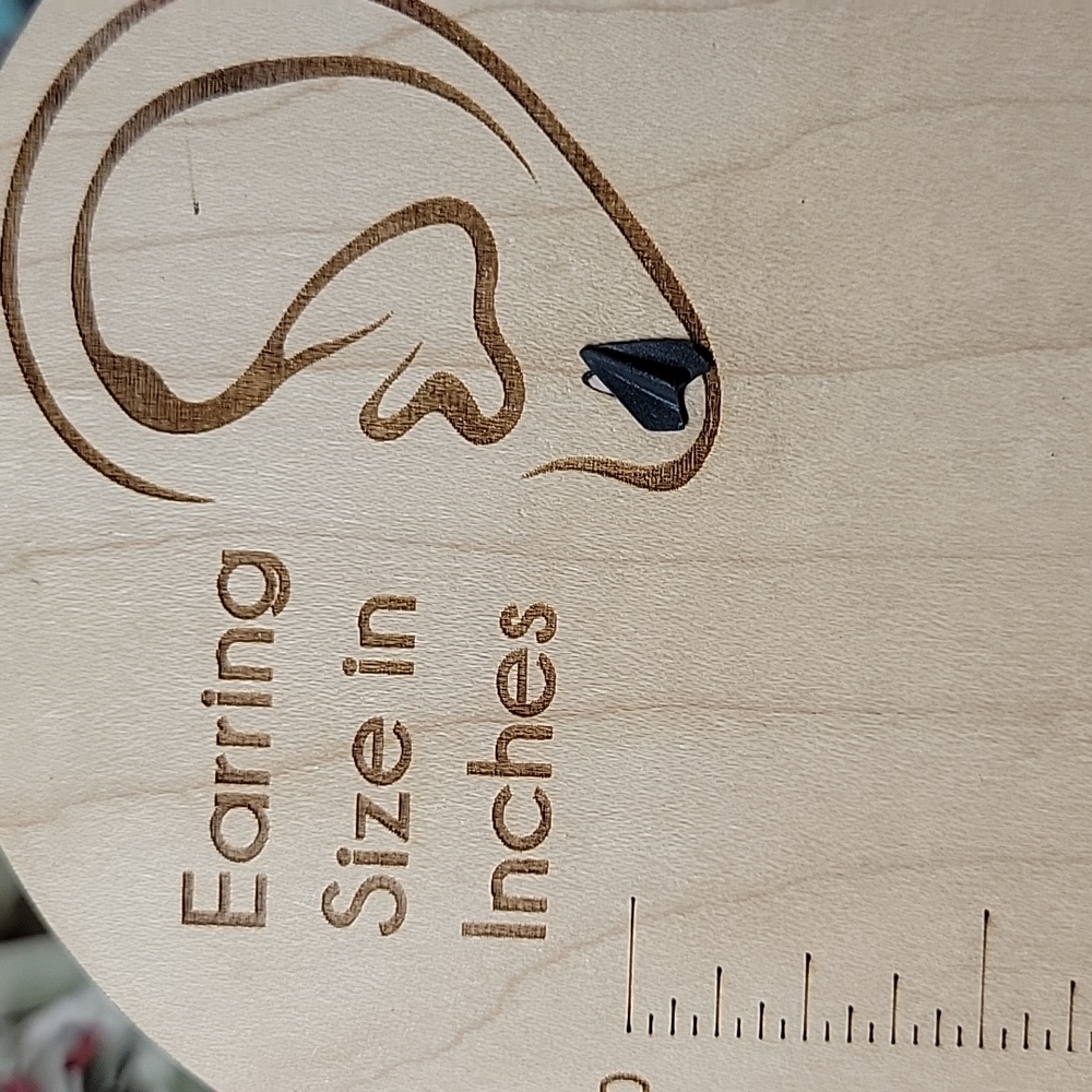 Ceramic Paper Airplane Stud Earrings - Picture 3 of 6